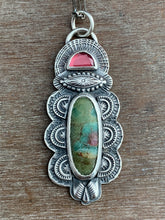 Load image into Gallery viewer, Ruby in zoisite with garnet eye charm