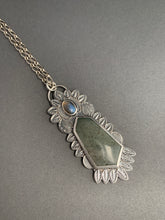 Load image into Gallery viewer, Polychrome jasper and labradorite pendant