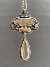 Load image into Gallery viewer, Faceted Scapolite with fossilized mammoth, and dendritic agate