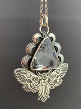 Load image into Gallery viewer, Moth pendant with vintage Swarovski Crystal prism