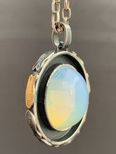 Load image into Gallery viewer, Opalite glass fish parable pendant