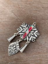 Load image into Gallery viewer, Large Jingly Candy Cane Snowflake Pendant