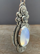 Load image into Gallery viewer, Opalite glass moon pendant