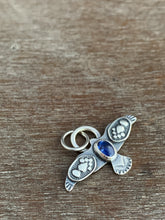 Load image into Gallery viewer, Small kyanite stamped bird pendant