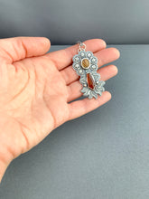 Load image into Gallery viewer, Rutilated quartz and orange kyanite pendant