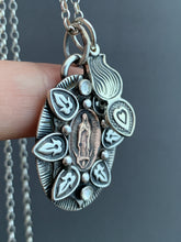 Load image into Gallery viewer, Our Lady of Guadeloupe and Sacred Heart charm