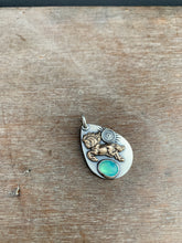 Load image into Gallery viewer, Peruvian opal and bronze horse pendant
