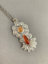 Load image into Gallery viewer, Rutilated quartz and orange kyanite pendant
