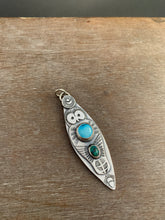 Load image into Gallery viewer, Owl pendant - Egyptian turquoise and chrysocholla