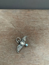 Load image into Gallery viewer, Small topaz stamped bird pendant #2