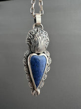 Load image into Gallery viewer, Dumortierite Sacred Heart pendant