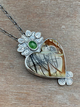 Load image into Gallery viewer, Picasso marble and serpentine Sacred Heart pendant
