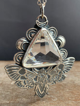 Load image into Gallery viewer, Moth pendant with vintage Swarovski Crystal prism