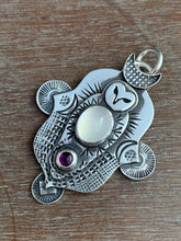 Load image into Gallery viewer, Owl pendant #7 Moonstone and Fluorite