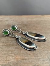 Load image into Gallery viewer, Montana agate and serpentine earrings