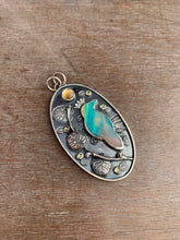 Load image into Gallery viewer, Aurora borealis raven necklace