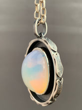 Load image into Gallery viewer, Opalite glass fish parable pendant