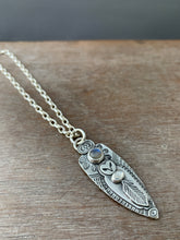 Load image into Gallery viewer, Copy of Owl pendant #14- - Labradorite and Rainbow moonstone
