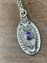 Load image into Gallery viewer, Owl pendant #4 - Tanzanite