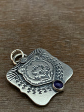 Load image into Gallery viewer, Small bear and iolite pendant