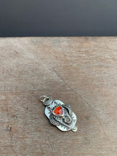 Load image into Gallery viewer, Owl pendant #12 with Hessonite garnet and Chocolate Moonstone
