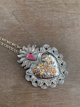 Load image into Gallery viewer, Garnet Sacred Heart pendant