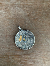Load image into Gallery viewer, Silver fish parable pendant with labradorite