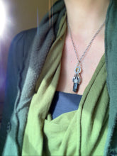 Load image into Gallery viewer, Rutilated quartz and black tourmaline crystal necklace
