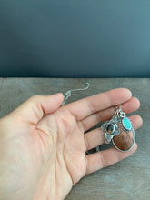 Load image into Gallery viewer, Turquoise and Dendritic Agate with Etched Copper charm