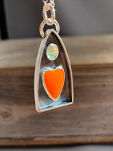 Load image into Gallery viewer, Orange Rosarita Sacred Heart Pendant