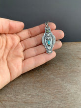 Load image into Gallery viewer, Owl pendant #8 -Amazonite and Serpentine