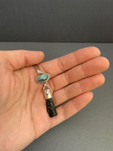 Load image into Gallery viewer, Labradorite and black tourmaline crystal necklace