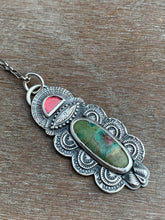 Load image into Gallery viewer, Ruby in zoisite with garnet eye charm