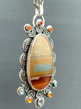 Load image into Gallery viewer, Polychrome jasper, carnelian, topaz, citrine and kyanite medallion