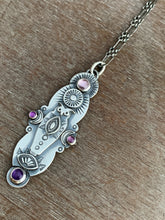 Load image into Gallery viewer, Owl pendant #13 - Amethyst and spinel