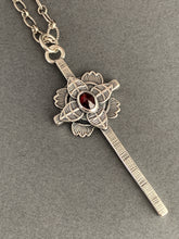 Load image into Gallery viewer, Large faceted garnet cross