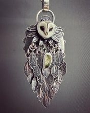 Load image into Gallery viewer, Porcelain owl face with fluttering feathers