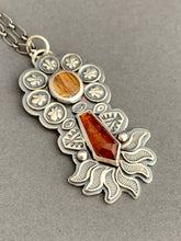 Load image into Gallery viewer, Rutilated quartz and orange kyanite pendant