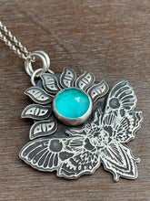 Load image into Gallery viewer, Moth pendant with Amazonite