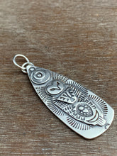 Load image into Gallery viewer, Sterling silver Owl heart and moons pendant