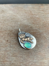 Load image into Gallery viewer, Peruvian opal and bronze horse pendant