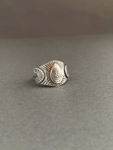 Load image into Gallery viewer, Small size 6.5 Sacred symbol shield ring