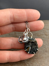 Load image into Gallery viewer, Natural druzy with handmade bells