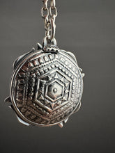 Load image into Gallery viewer, Dark Ruby/sapphire flame double sided medallion