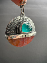 Load image into Gallery viewer, Snakeskin carnelian and amazonite medallion