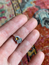 Load image into Gallery viewer, Tiny citrine with a fan accent ring size 7