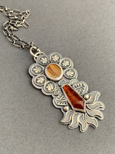 Load image into Gallery viewer, Rutilated quartz and orange kyanite pendant