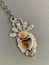 Load image into Gallery viewer, Montana agate sacred heart pendant