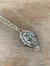 Load image into Gallery viewer, Owl pendant #3 - Peruvian Opal and Citrine