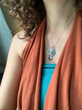 Load image into Gallery viewer, Tourmaline plant pun “be leaf in yourself” charm necklace set
